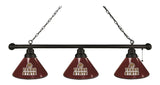 Texas State 3 Shade Billiard Light Black