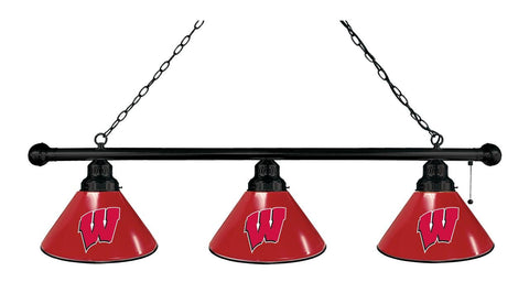 Wisconsin "w" 3 Shade Billiard Light Black