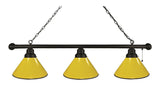 Yellow 3 Shade Billiard Light Black