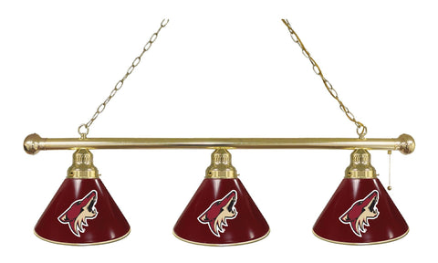 Arizona Coyotes 3 Shade Billiard Light Brass