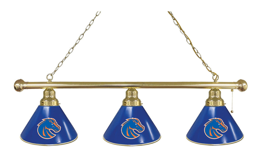 Boise State 3 Shade Billiard Light Brass