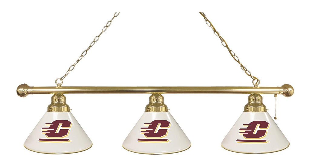 Central Michigan 3 Shade Billiard Light Brass