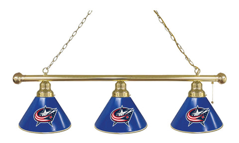 Columbus Blue Jackets 3 Shade Billiard Light Brass