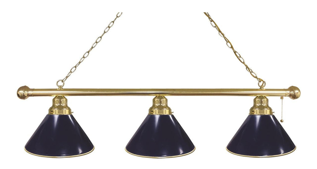 Dark Blue 3 Shade Billiard Light Brass