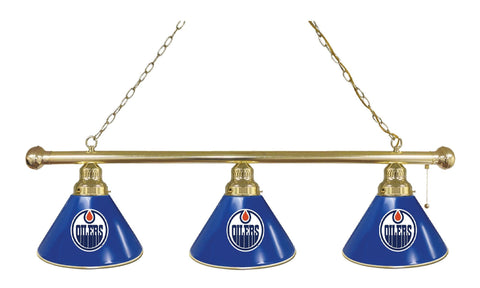 Edmonton Oilers 3 Shade Billiard Light Brass