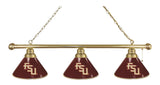 Florida State (script) 3 Shade Billiard Light Brass