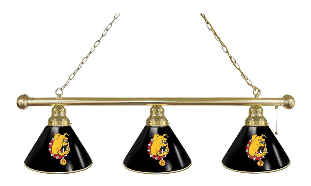 Ferris State 3 Shade Billiard Light Brass