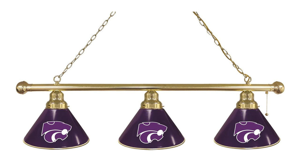 Kansas State 3 Shade Billiard Light Brass