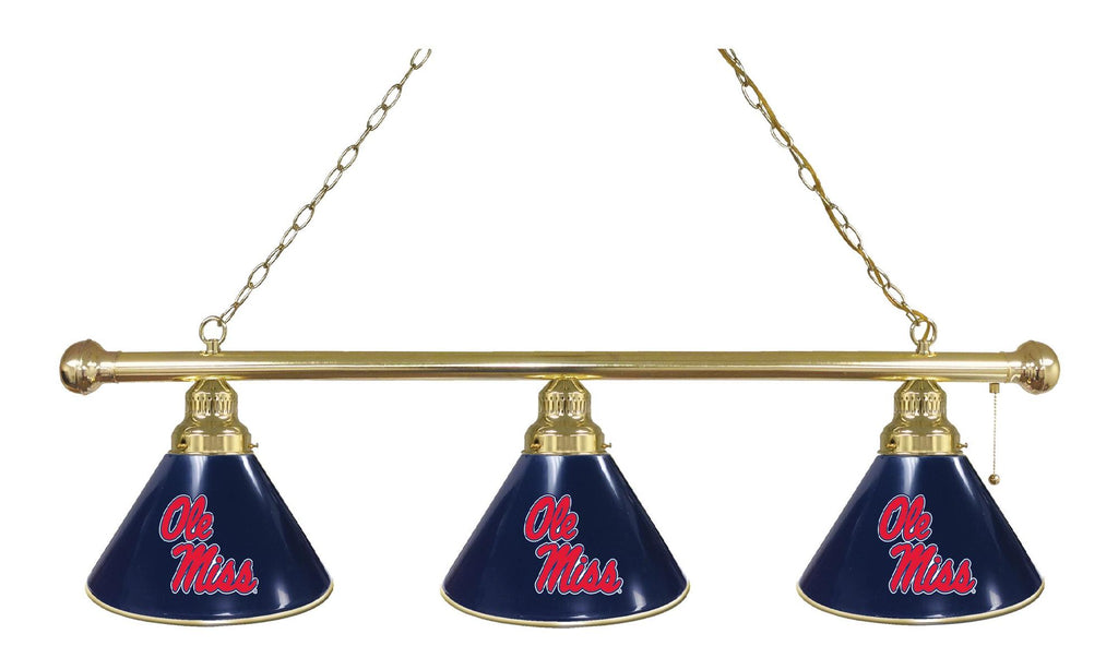 Ole' Miss 3 Shade Billiard Light Brass