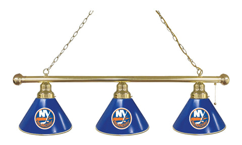 New York Islanders 3 Shade Billiard Light Brass