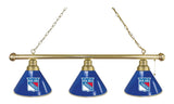 New York Rangers 3 Shade Billiard Light Brass