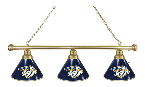 Nashville Predators 3 Shade Billiard Light Brass