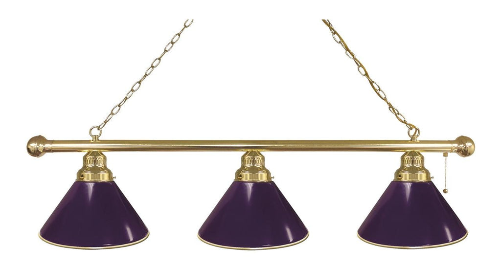 Purple 3 Shade Billiard Light Brass