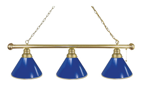 Royal Blue 3 Shade Billiard Light Brass