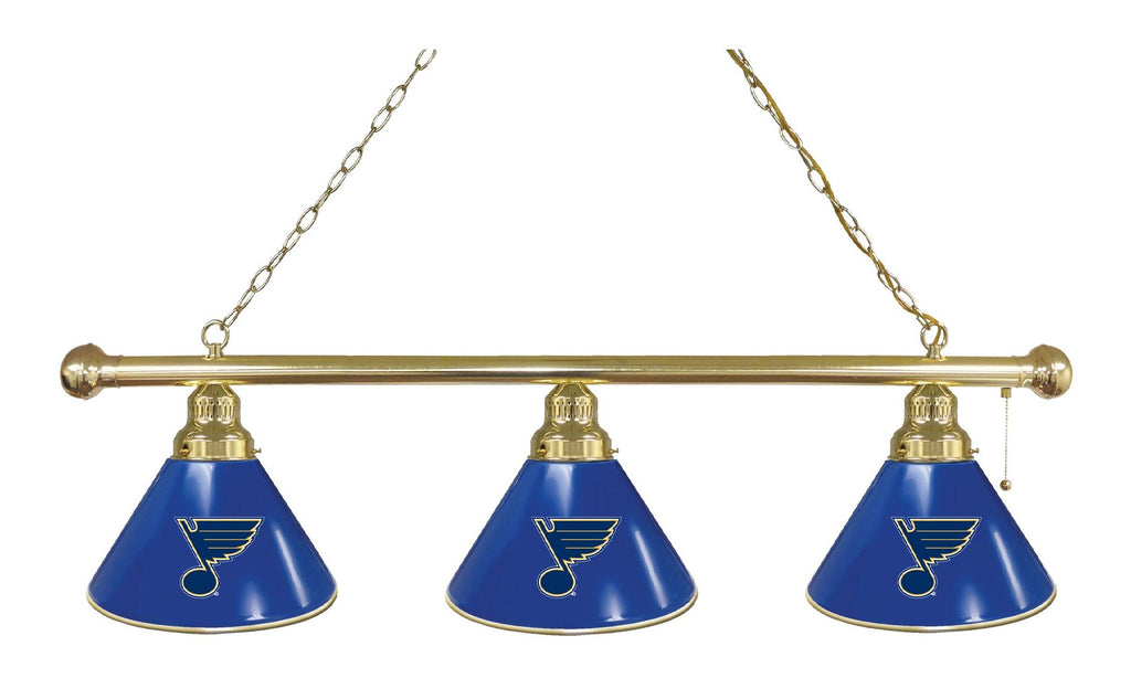 St Louis Blues 3 Shade Billiard Light Brass