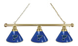 St Louis Blues 3 Shade Billiard Light Brass