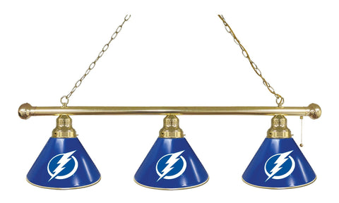 Tampa Bay Lightning 3 Shade Billiard Light Brass