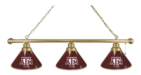 Texas A&m 3 Shade Billiard Light Brass