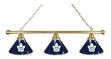 Toronto Maple Leafs 3 Shade Billiard Light Brass