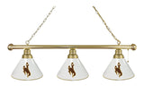 Wyoming 3 Shade Billiard Light Brass