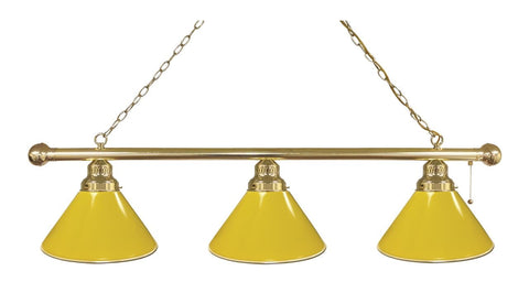 Yellow 3 Shade Billiard Light Brass