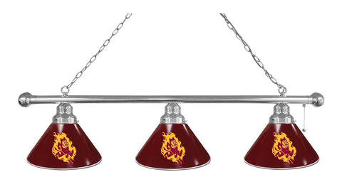 Arizona State 3 Shade Billiard Light With Sparky Logo Chrome