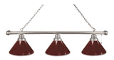 Burgundy 3 Shade Billiard Light Chrome