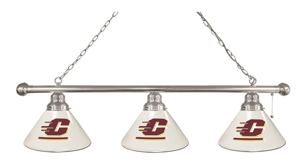 Central Michigan 3 Shade Billiard Light Chrome