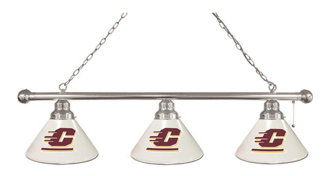 Central Michigan 3 Shade Billiard Light Chrome