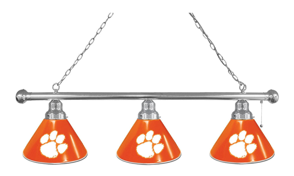 Clemson 3 Shade Billiard Light Chrome