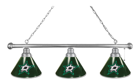 Dallas Stars 3 Shade Billiard Light Chrome