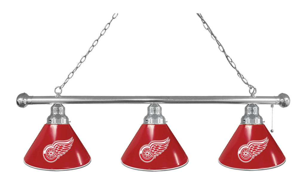 Detroit Red Wings 3 Shade Billiard Light Chrome