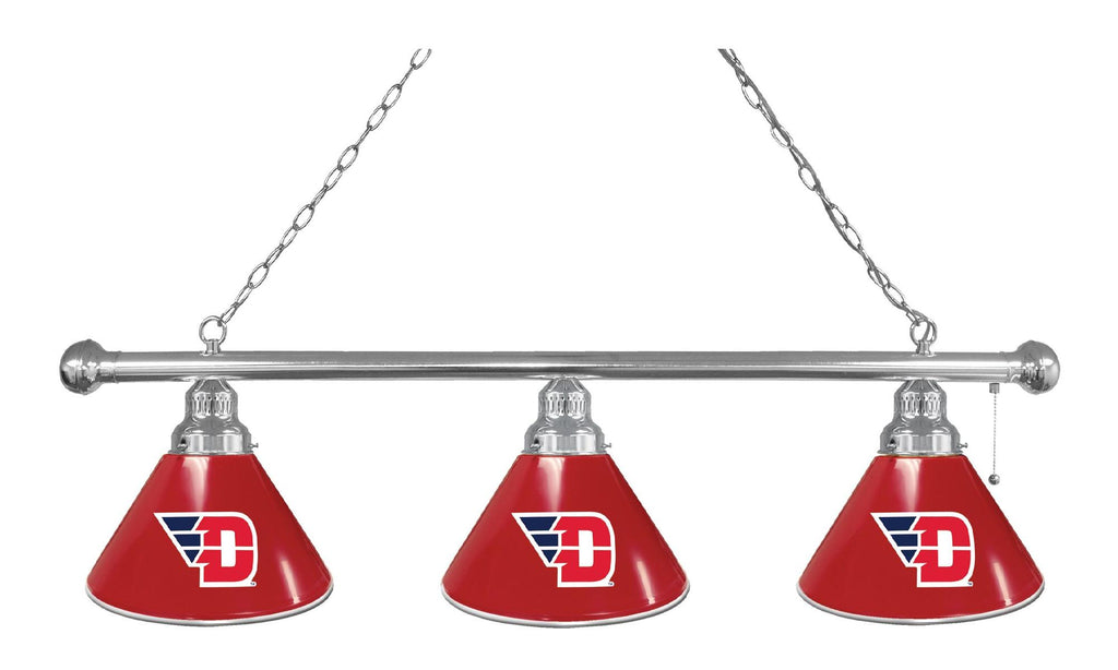 University Of Dayton 3 Shade Billiard Light Chrome