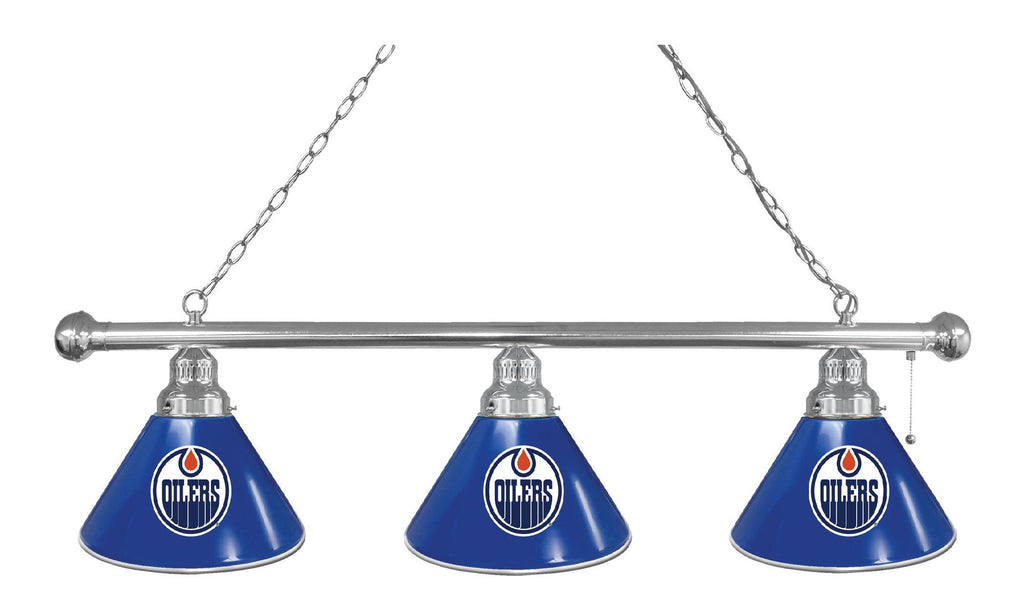 Edmonton Oilers 3 Shade Billiard Light Chrome