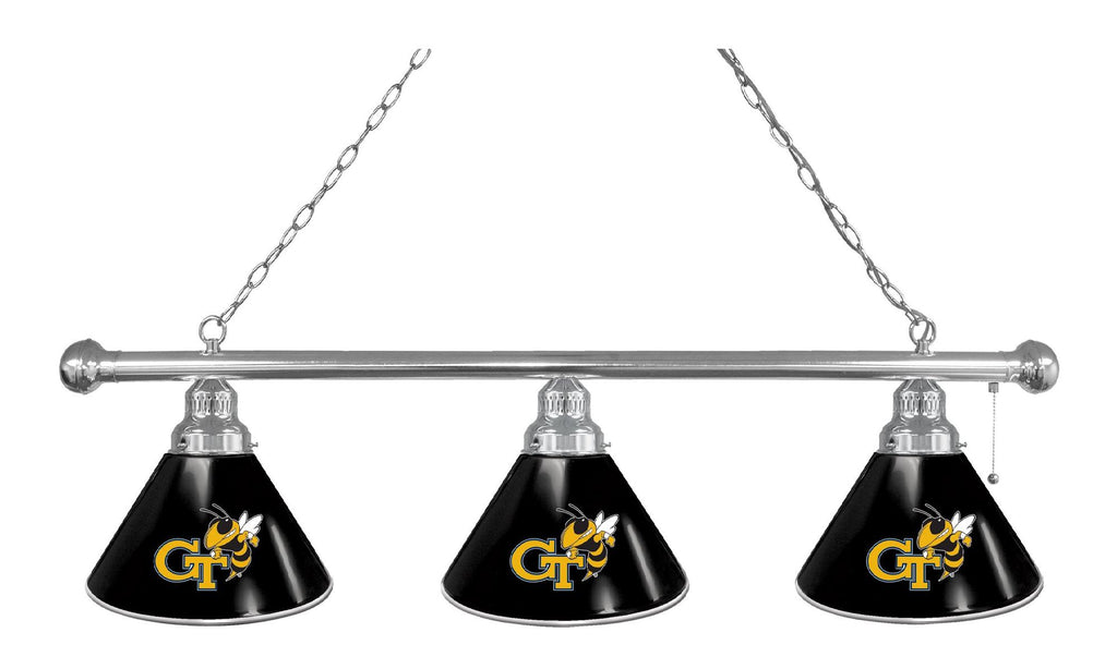 Georgia Tech 3 Shade Billiard Light Chrome