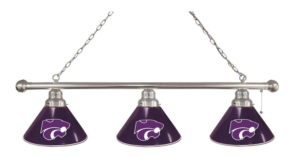 Kansas State 3 Shade Billiard Light Chrome