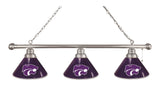 Kansas State 3 Shade Billiard Light Chrome