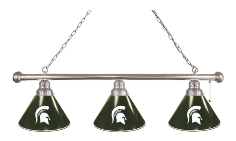 Michigan State 3 Shade Billiard Light Chrome