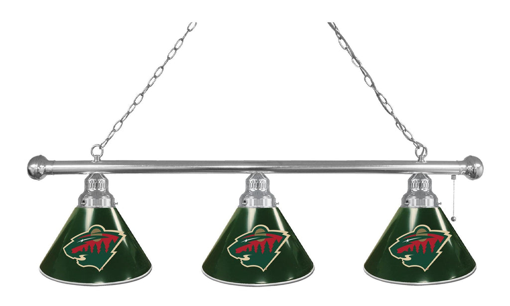 Minnesota Wild 3 Shade Billiard Light Chrome