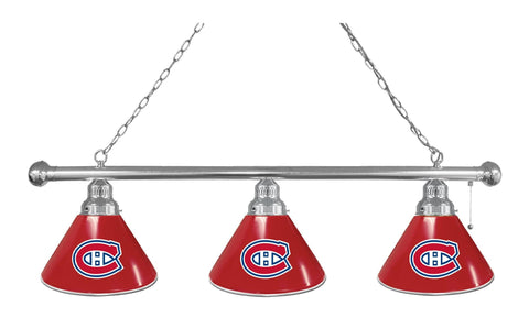 Montreal Canadiens 3 Shade Billiard Light Chrome