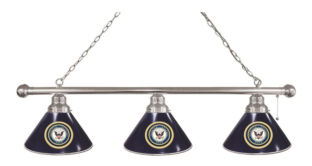 U.s. Navy 3 Shade Billiard Light Chrome