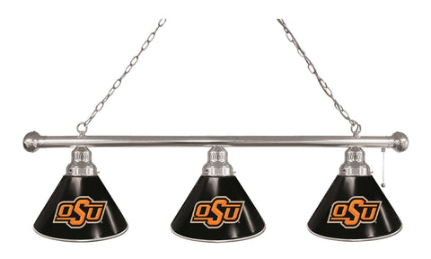 Oklahoma State 3 Shade Billiard Light Chrome