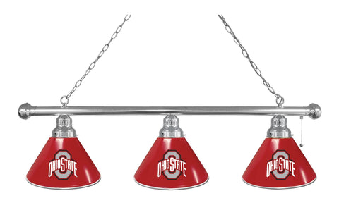 Ohio State 3 Shade Billiard Light Chrome