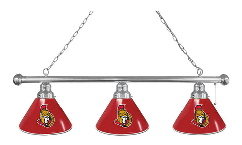 Ottawa Senators 3 Shade Billiard Light Chrome