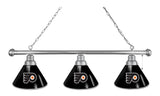 Philadelphia Flyers 3 Shade Billiard Light With Black Shades Chrome