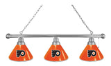 Philadelphia Flyers 3 Shade Billiard Light With Orange Shades Chrome