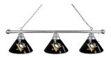 Pittsburgh Penguins 3 Shade Billiard Light Chrome