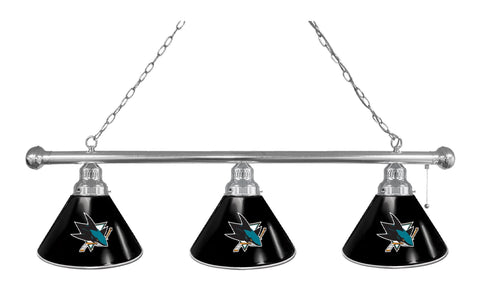 San Jose Sharks 3 Shade Billiard Light Chrome