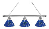 St Louis Blues 3 Shade Billiard Light Chrome