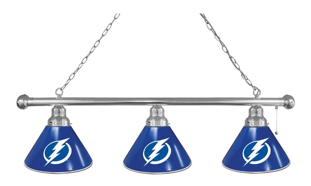 Tampa Bay Lightning 3 Shade Billiard Light Chrome